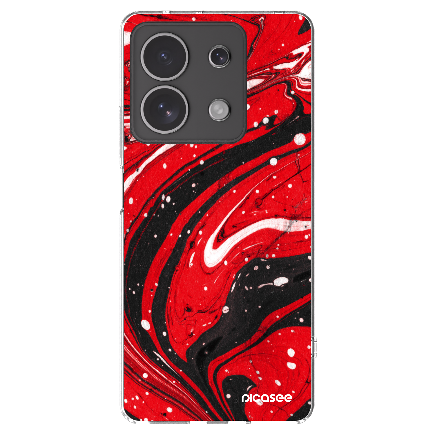 Picasee Xiaomi Redmi Note 13 4G Hülle - Transparentes Silikon - Red black
