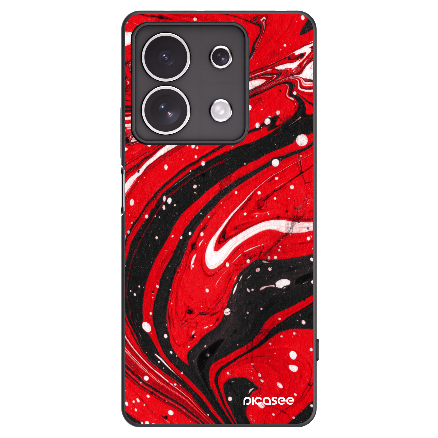 Picasee Xiaomi Redmi Note 13 4G Hülle - Schwarzes Silikon - Red black