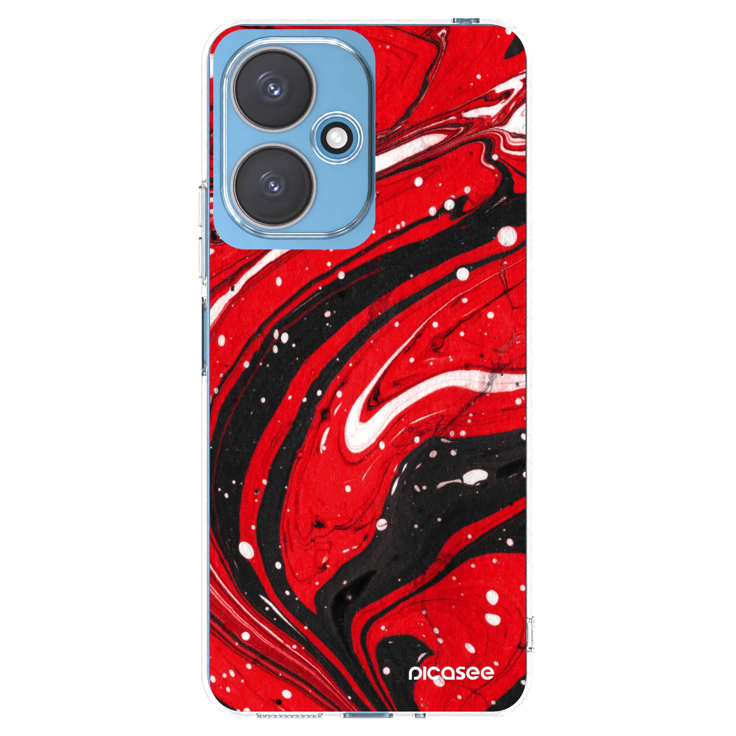 Picasee Xiaomi Redmi 13C 5G Hülle - Transparentes Silikon - Red black