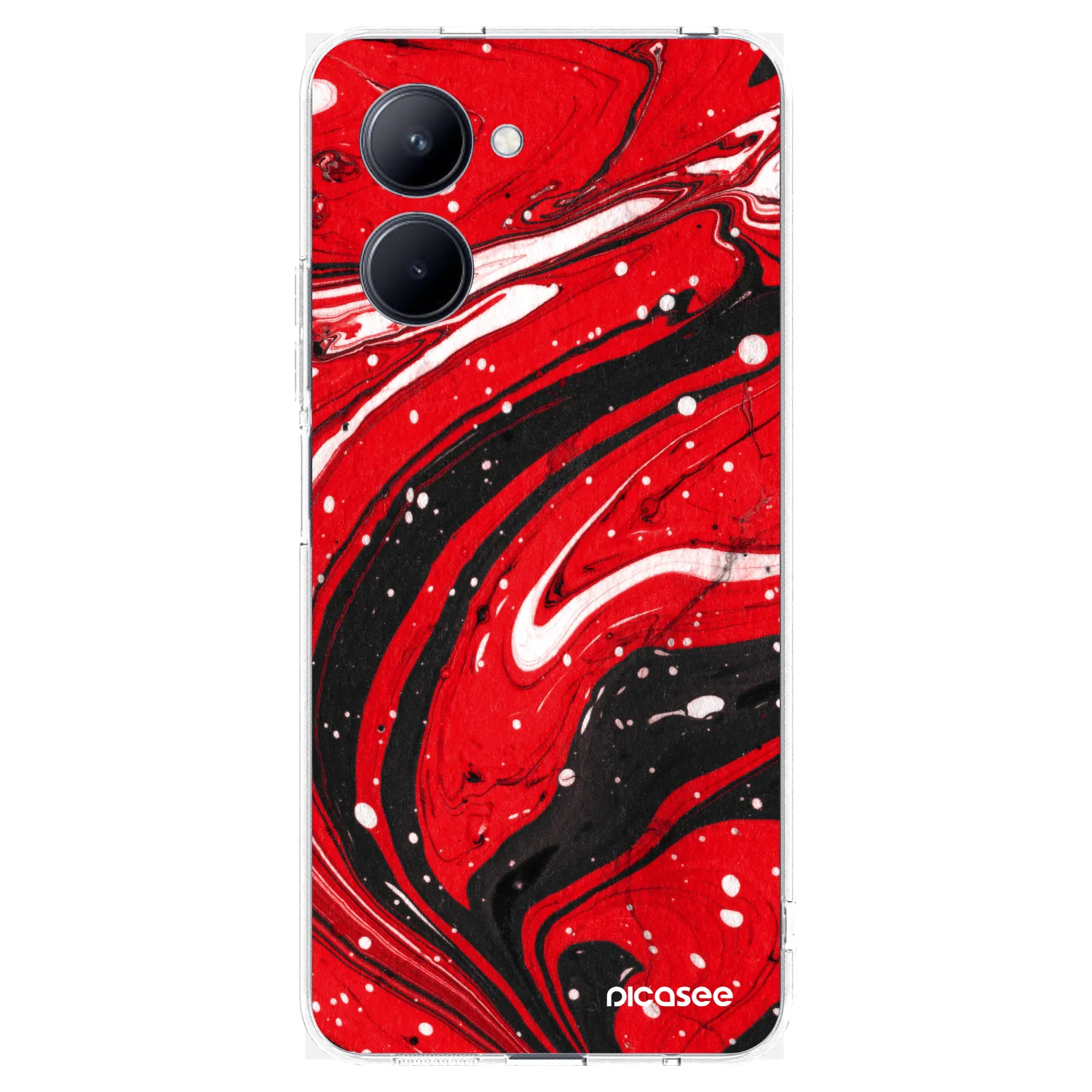 Picasee Realme C33 (2023) Hülle - Transparentes Silikon - Red black