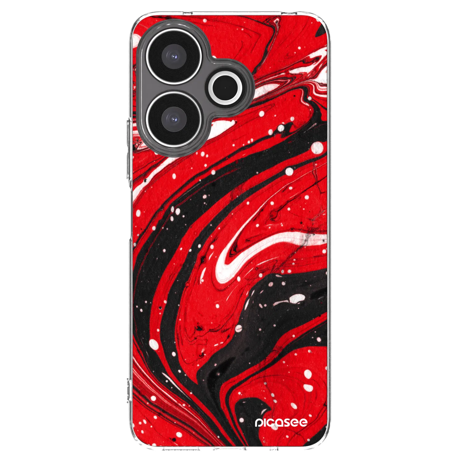 Picasee Xiaomi Redmi 13 4G Hülle - Transparentes Silikon - Red black