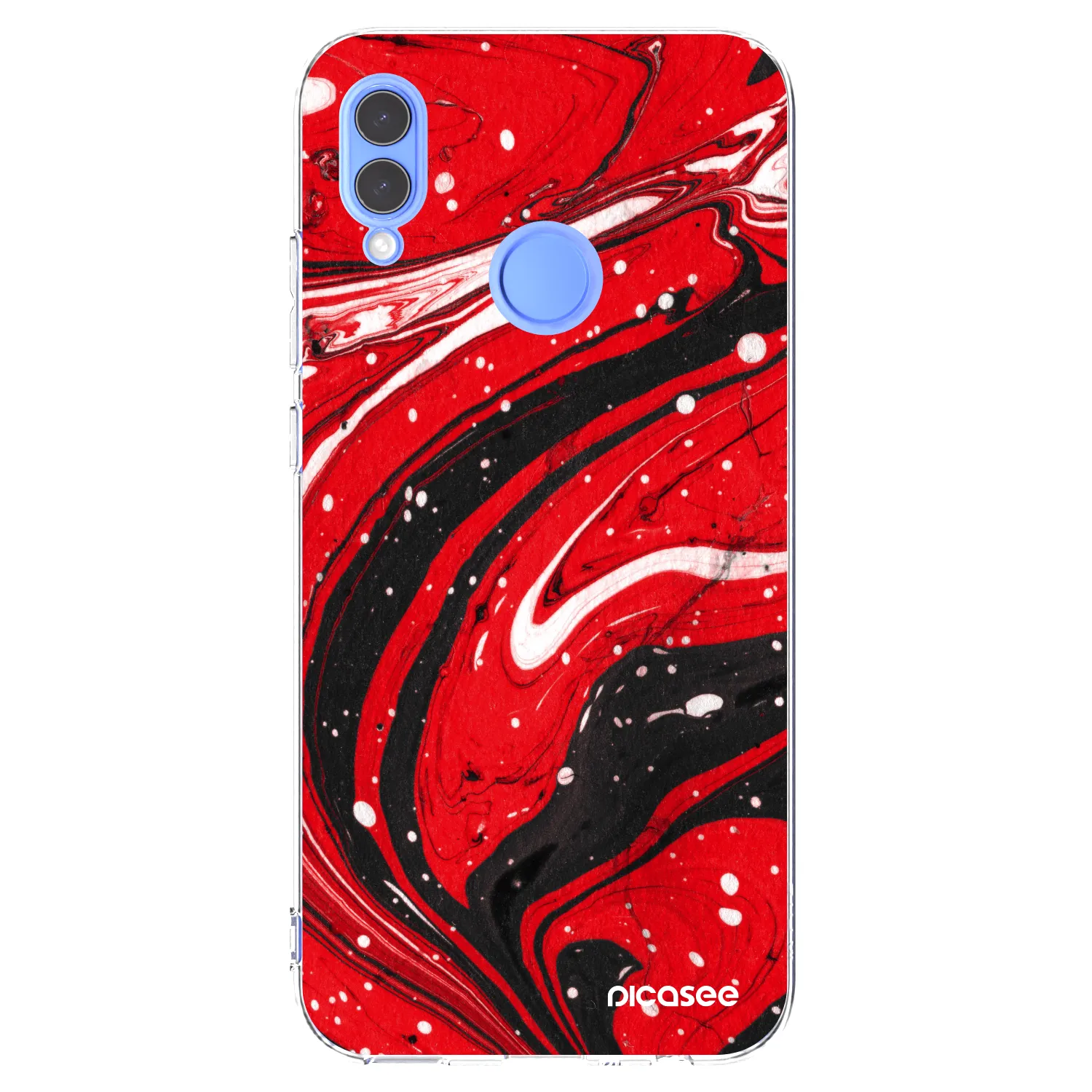 Picasee Honor 10 Lite Hülle - Transparentes Silikon - Red black