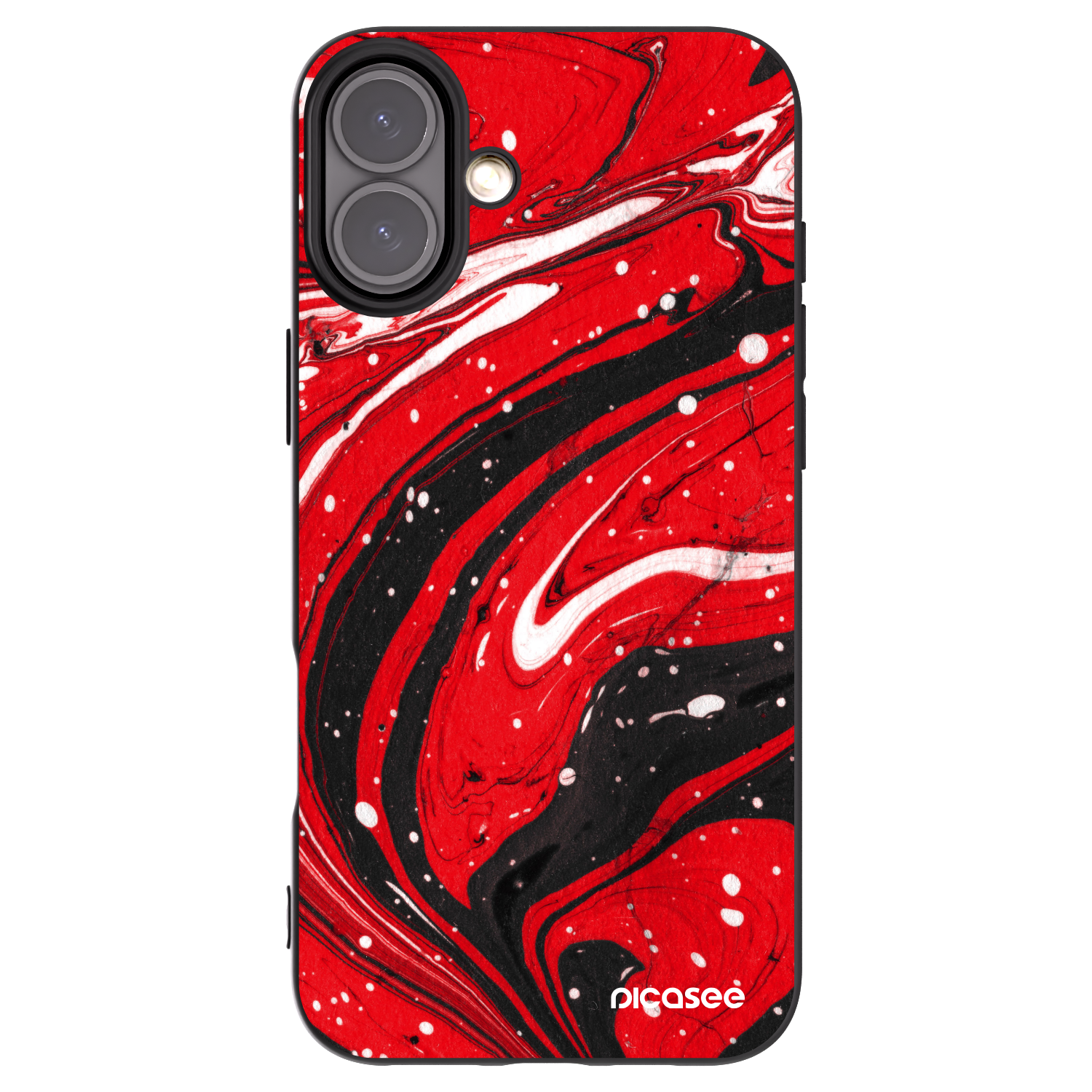 Picasee Apple iPhone 16 Plus Hülle - Schwarzes Silikon - Red black