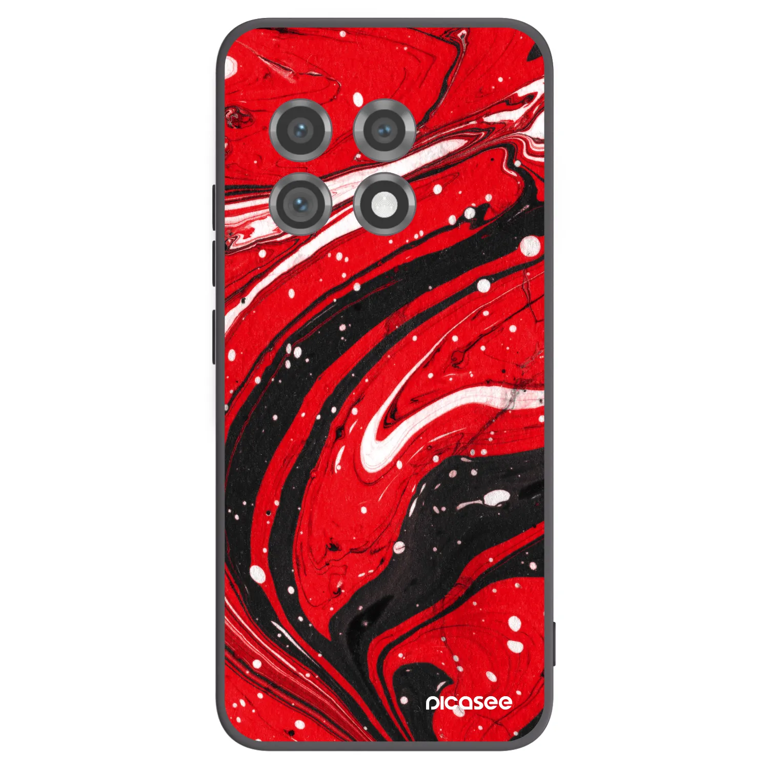 Picasee OnePlus 11 5G Hülle - Schwarzes Silikon - Red black