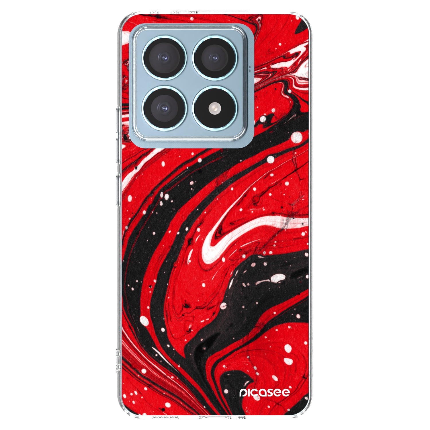 Picasee Xiaomi 14T Pro Hülle - Transparentes Silikon - Red black
