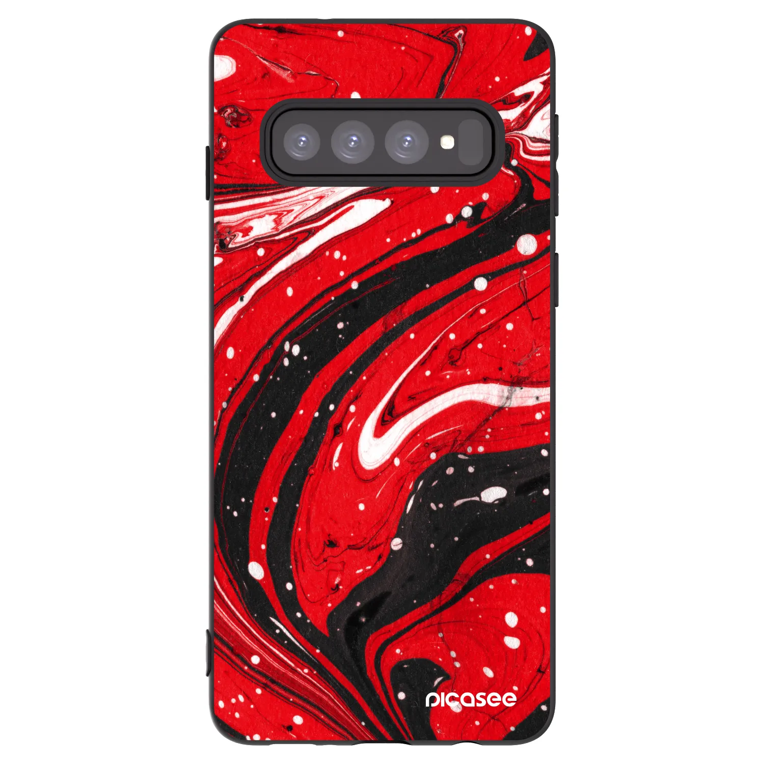 Picasee Samsung Galaxy S10 G973 Hülle - Schwarzes Silikon - Red black