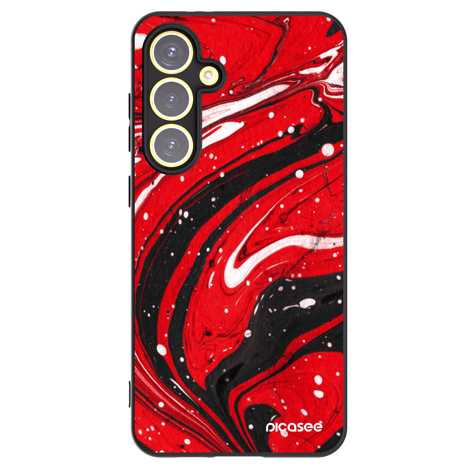 Picasee Samsung Galaxy S24 FE S721B Hülle - Schwarzes Silikon - Red black