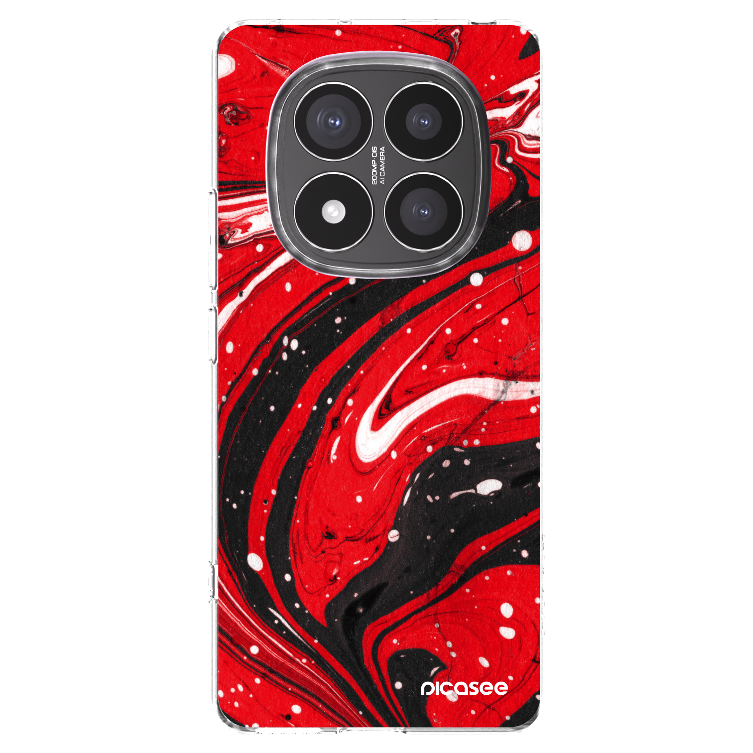 Picasee Xiaomi Redmi Note 14 Pro+ 5G Hülle - Transparentes Silikon - Red black