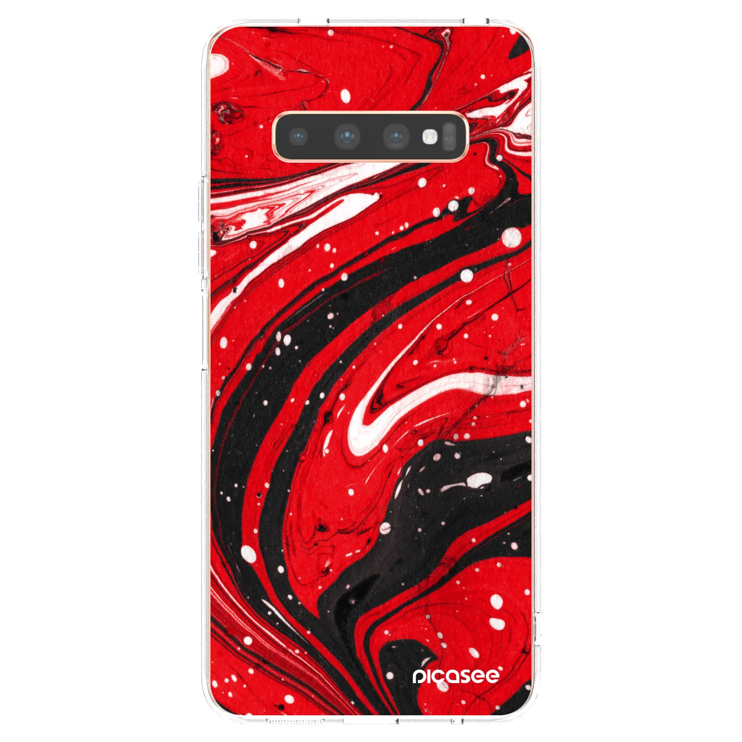Picasee Samsung Galaxy S10 Plus G975 Hülle - Transparentes Silikon - Red black