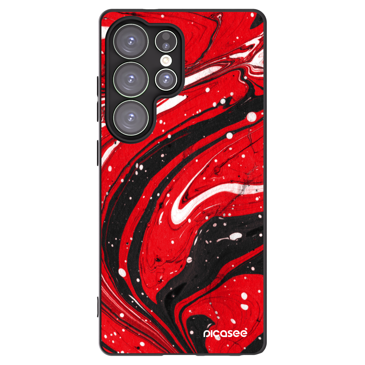 Picasee Samsung Galaxy S25 Ultra 5G Hülle - Schwarzes Silikon - Red black