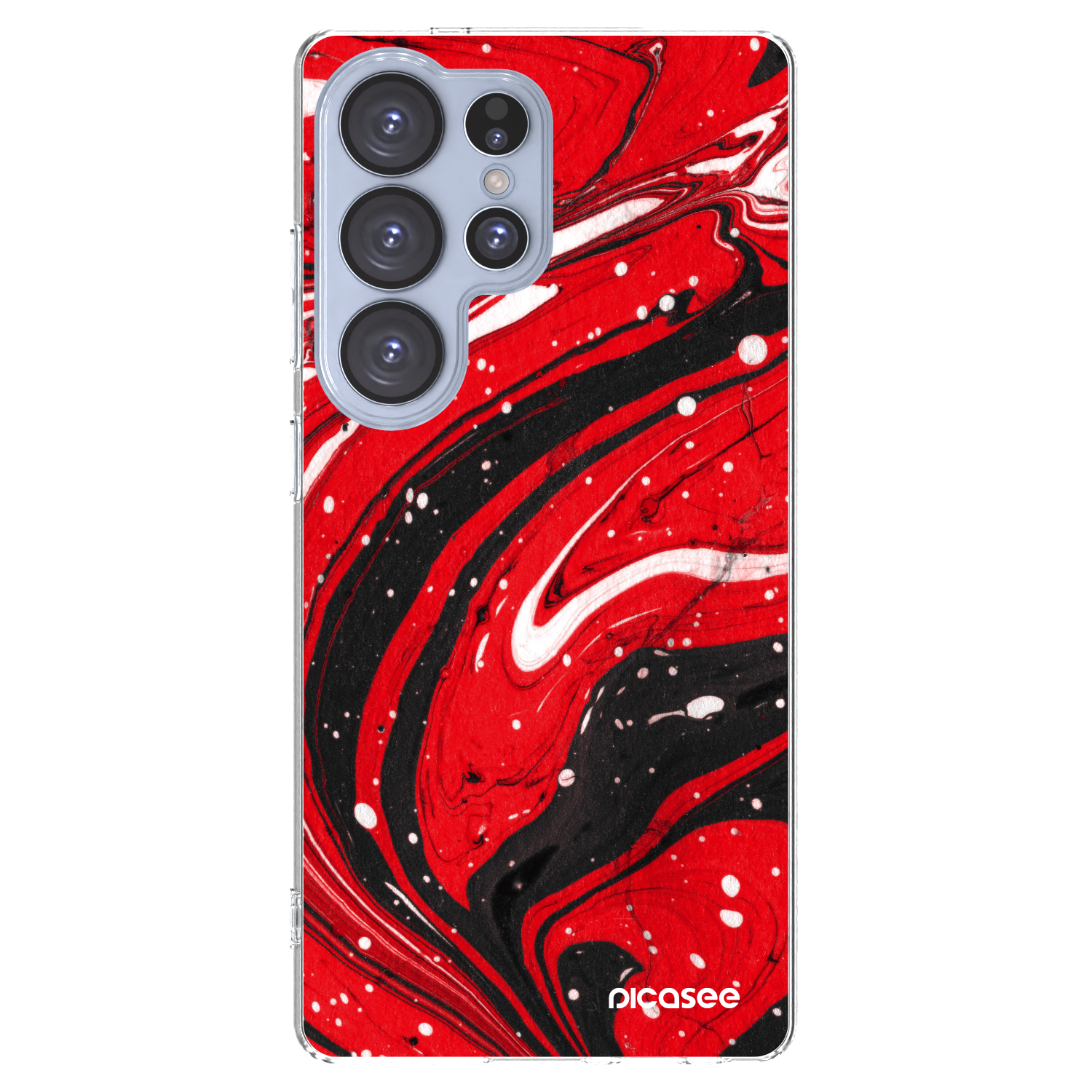 Picasee Samsung Galaxy S25 Ultra 5G Hülle - Transparentes Silikon - Red black