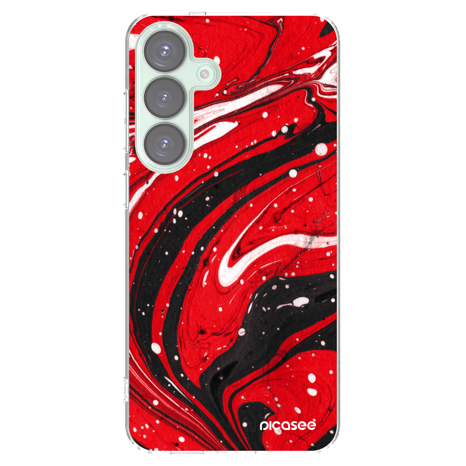 Picasee Samsung Galaxy S25+ 5G Hülle - Transparentes Silikon - Red black