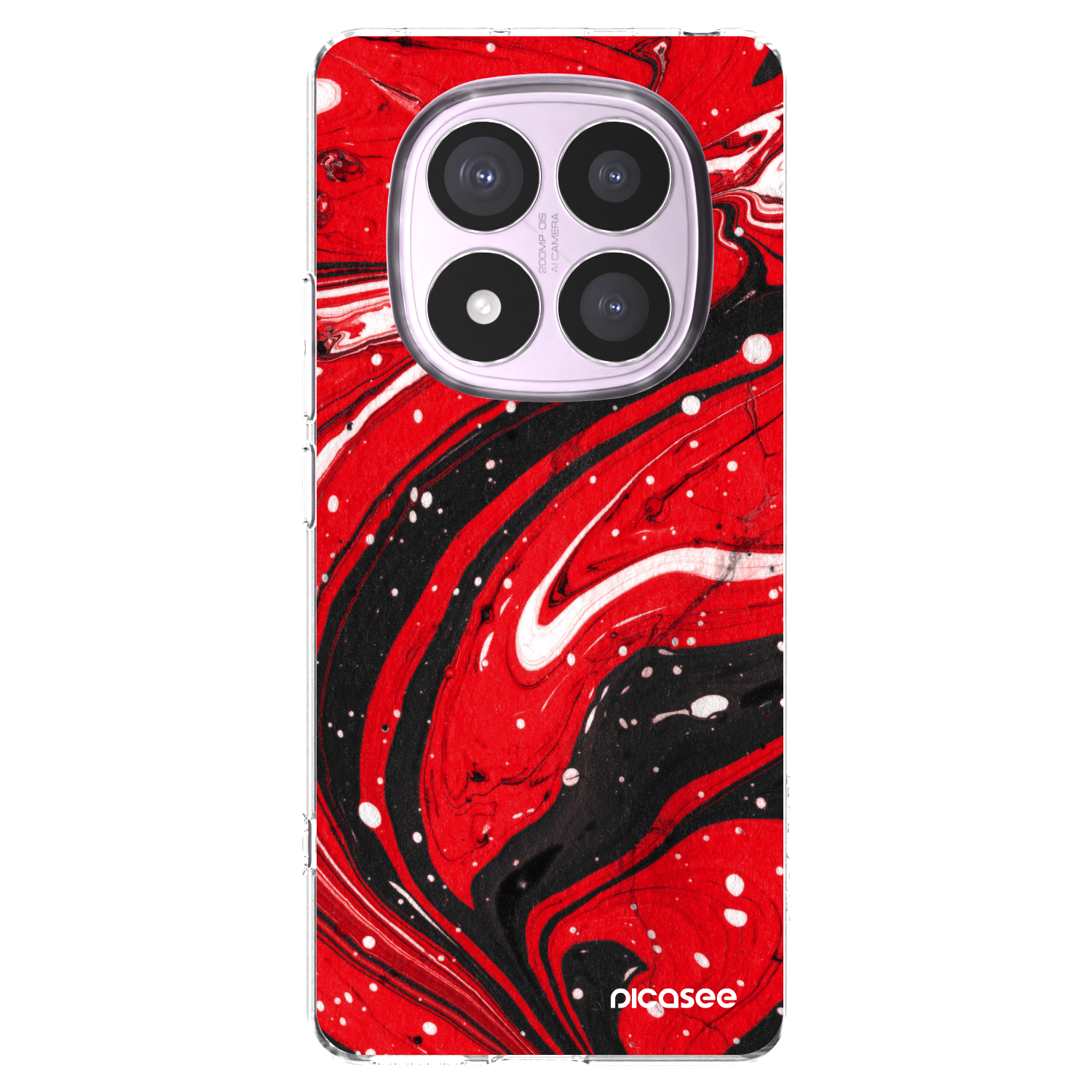 Picasee Xiaomi Redmi Note 14 Pro 4G Hülle - Transparentes Silikon - Red black