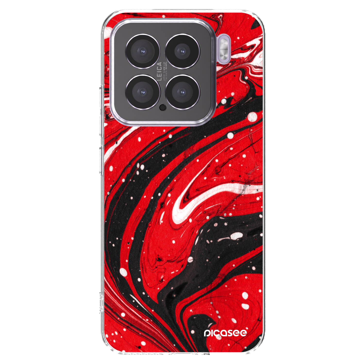 Picasee Xiaomi 15 Hülle - Transparentes Silikon - Red black