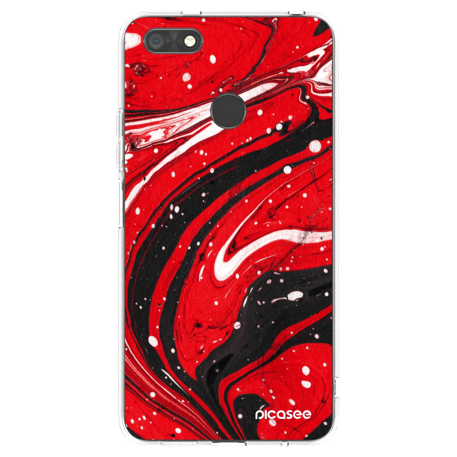 Picasee Huawei P9 Lite Mini Hülle - Transparentes Silikon - Red black
