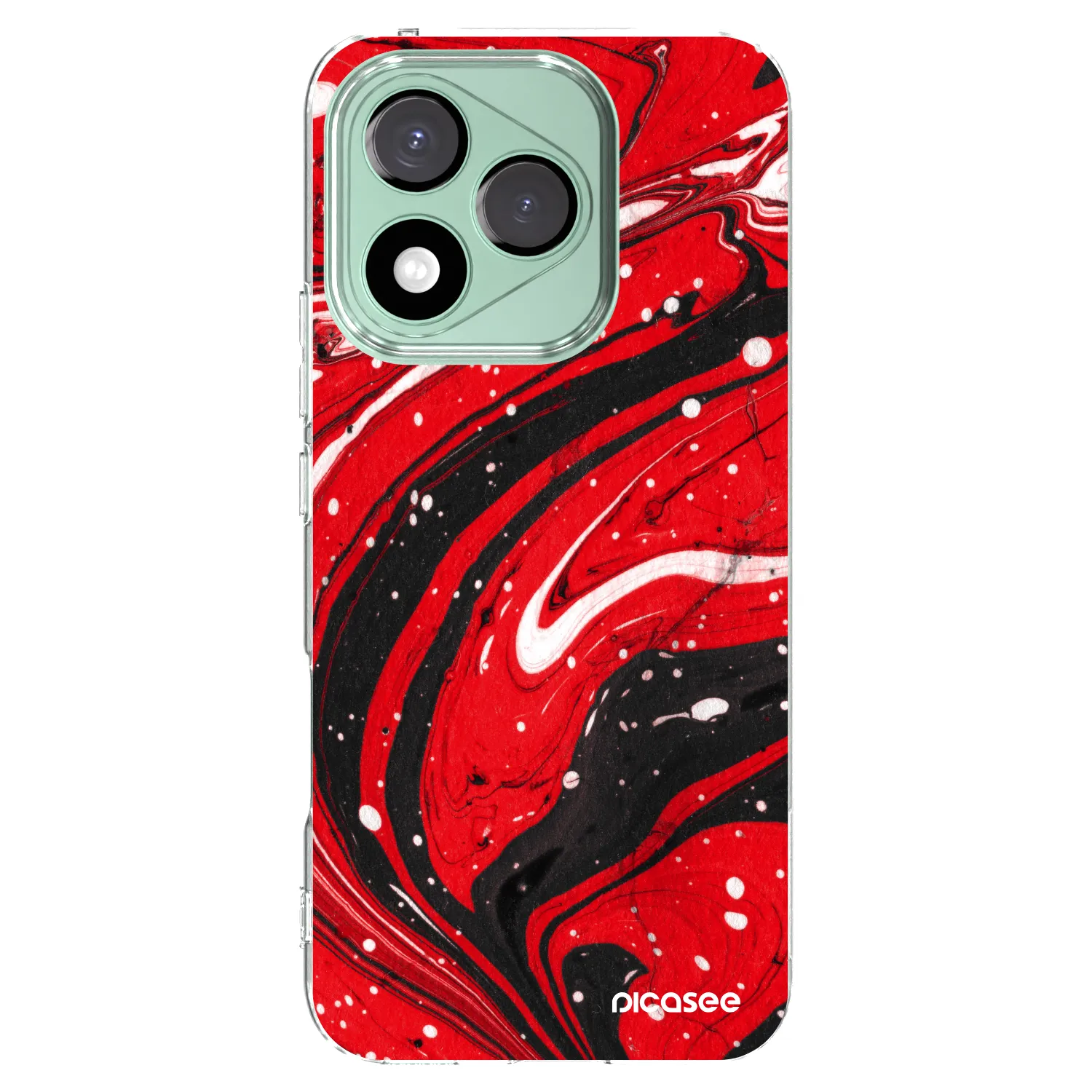 Picasee Honor 400 Lite 5G Hülle - Transparentes Silikon - Red black
