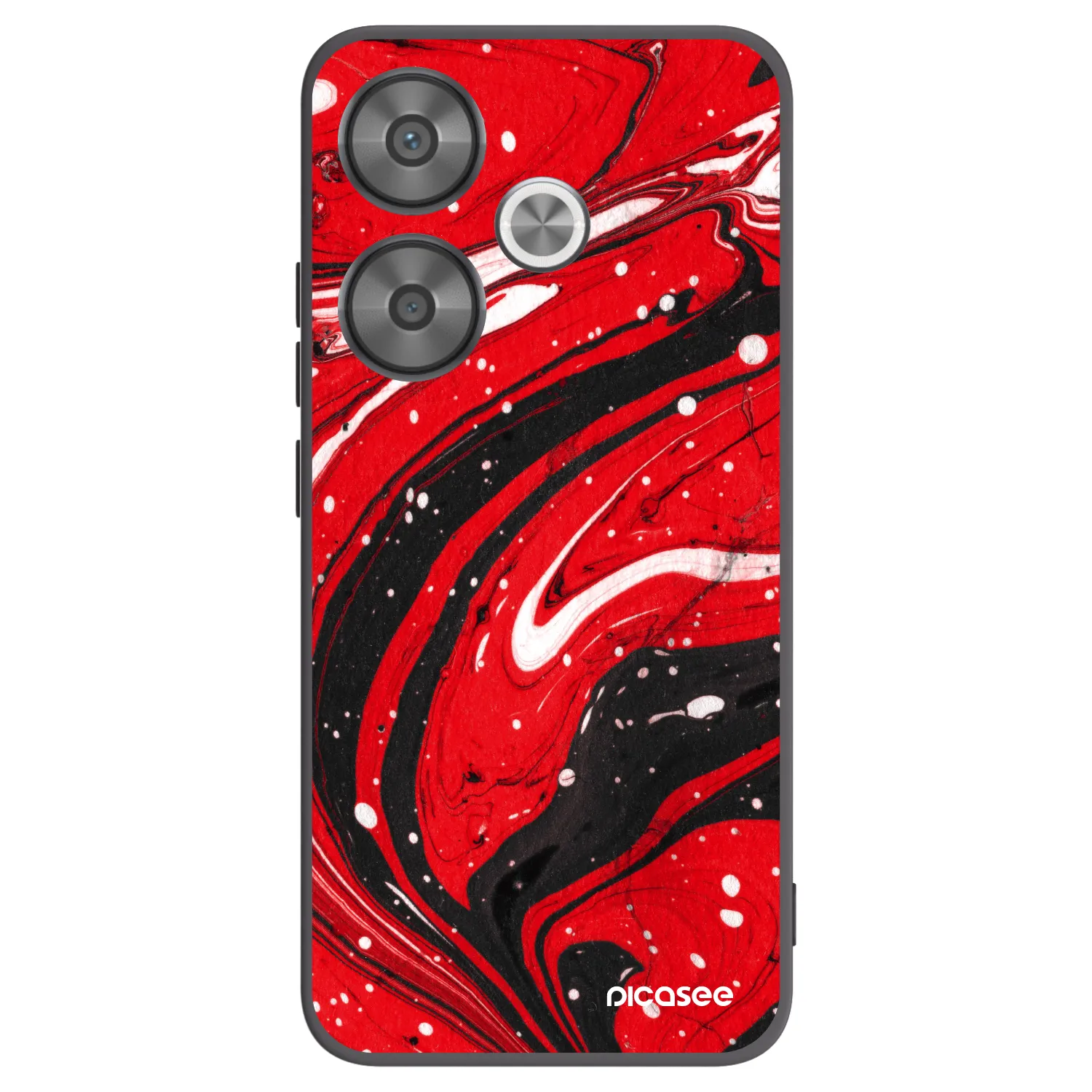 Picasee Xiaomi Poco F6 Hülle - Schwarzes Silikon - Red black