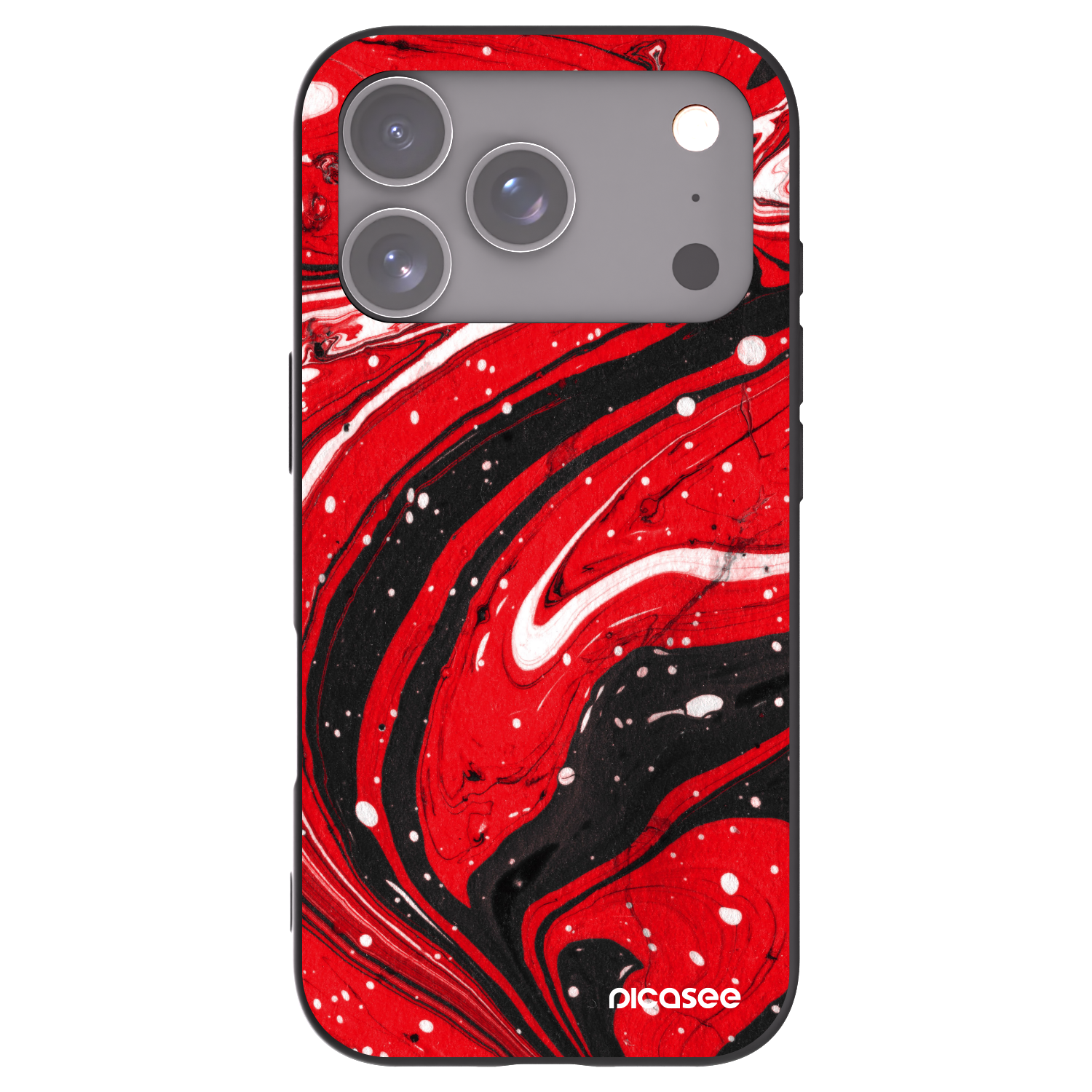 Picasee Apple iPhone 17 Pro Hülle - Schwarzes Silikon - Red black