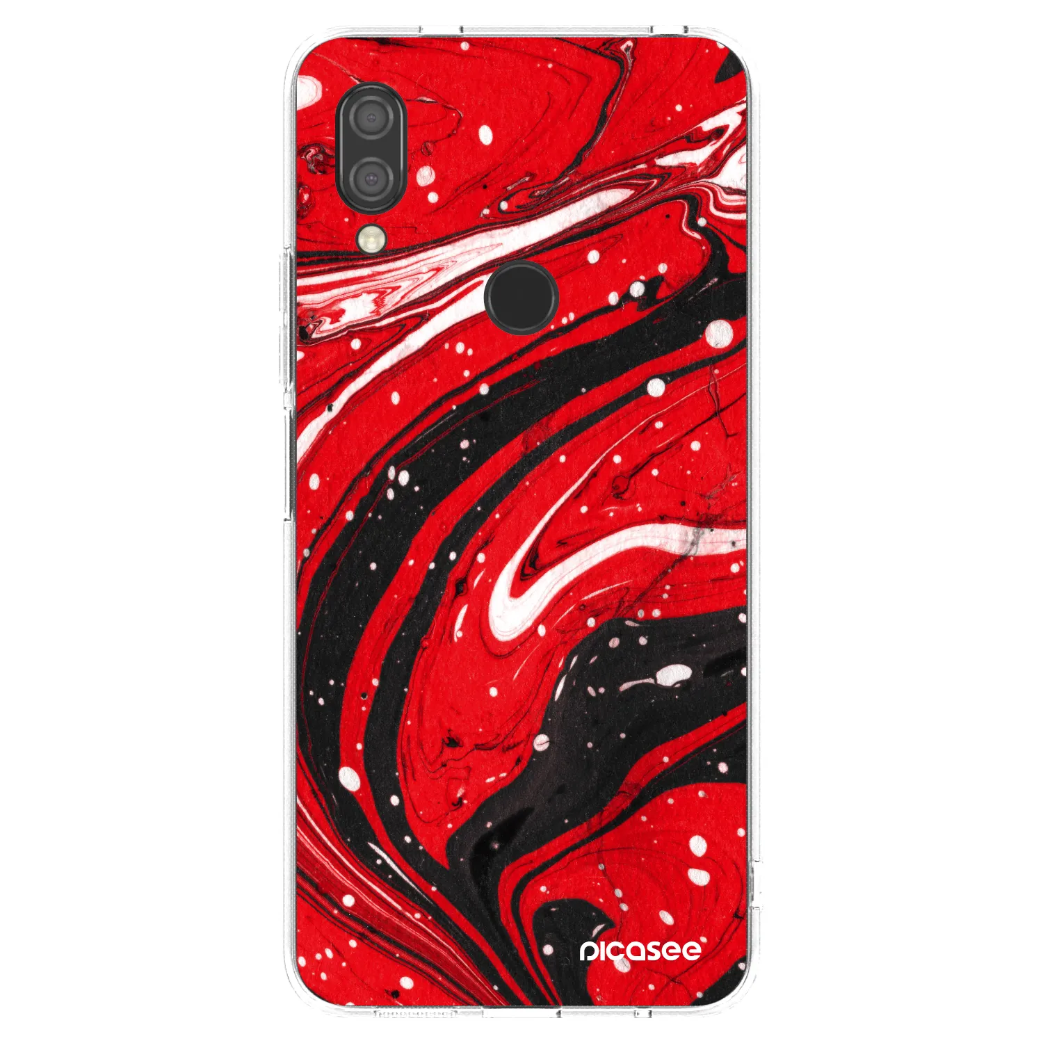 Picasee Xiaomi Redmi 7 Hülle - Transparentes Silikon - Red black