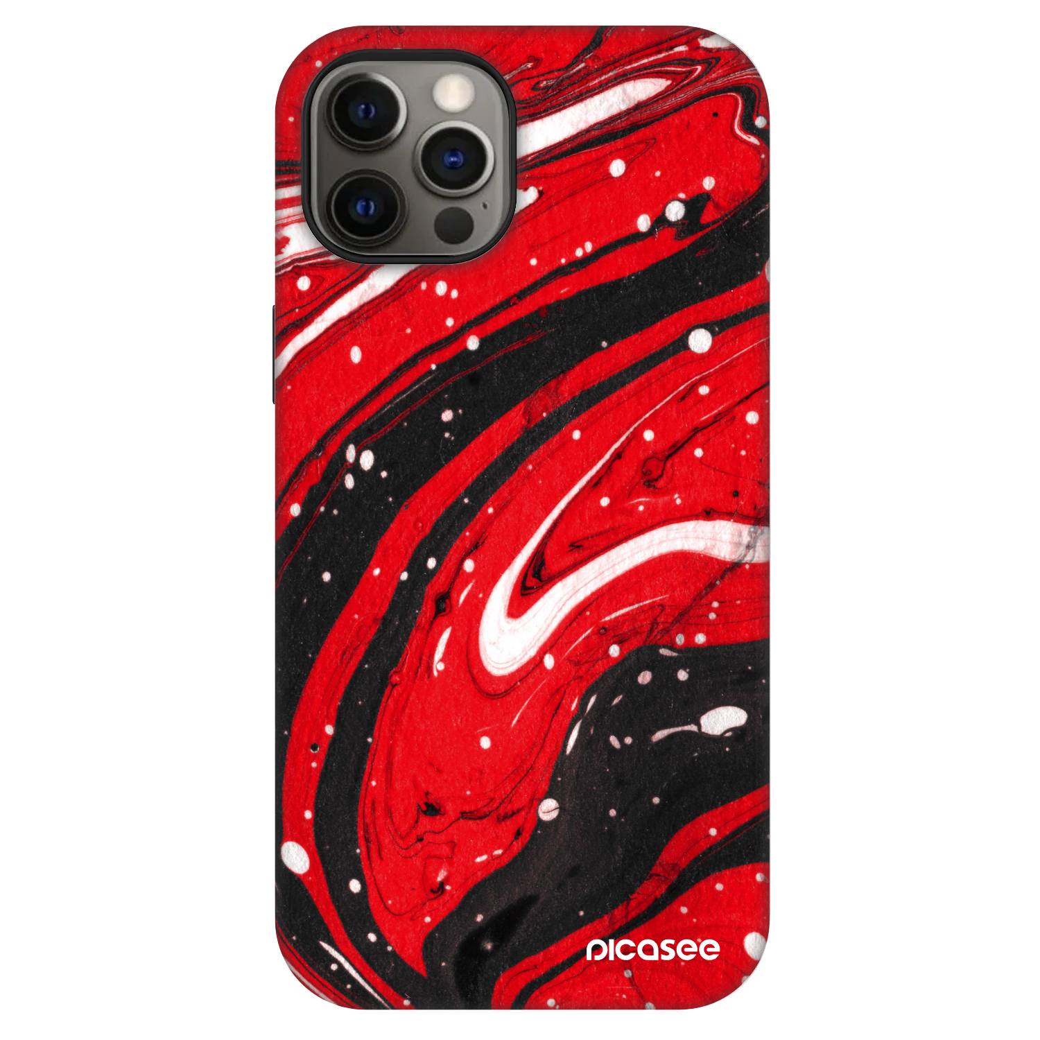 Picasee Fashion Case MagSafe für Apple iPhone 12 - Red black