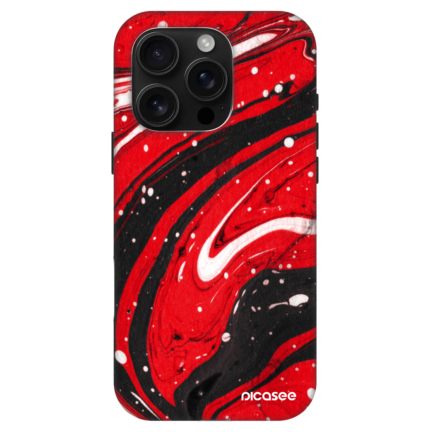 Picasee Fashion Case MagSafe für Apple iPhone 16 Pro - Red black