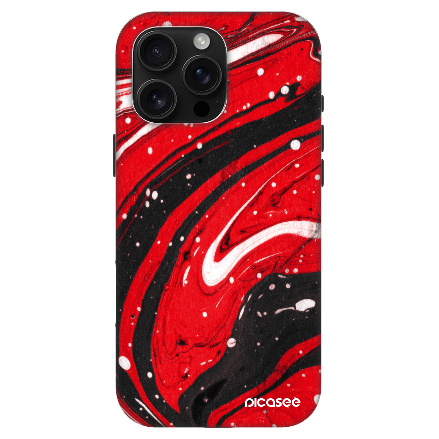Picasee Fashion Case MagSafe für Apple iPhone 16 Pro Max - Red black