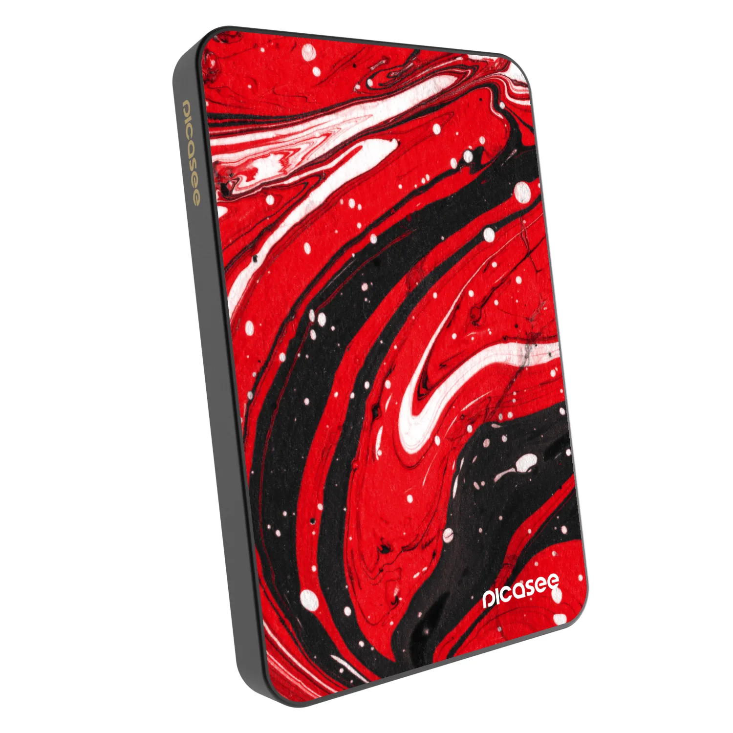Picasee Powerbank mit MagSafe 5 000 mAh Grau - Red black