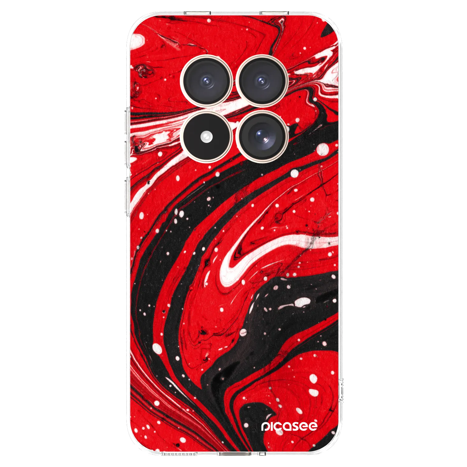 Picasee Xiaomi Redmi Note 15 Pro 4G Hülle - Transparentes Silikon - Red black