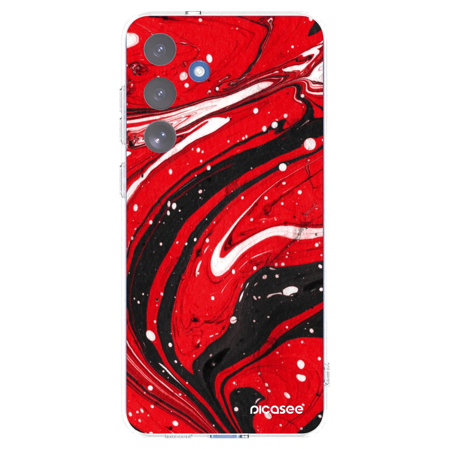 Picasee Samsung Galaxy S25 FE 5G Hülle - Transparentes Silikon - Red black