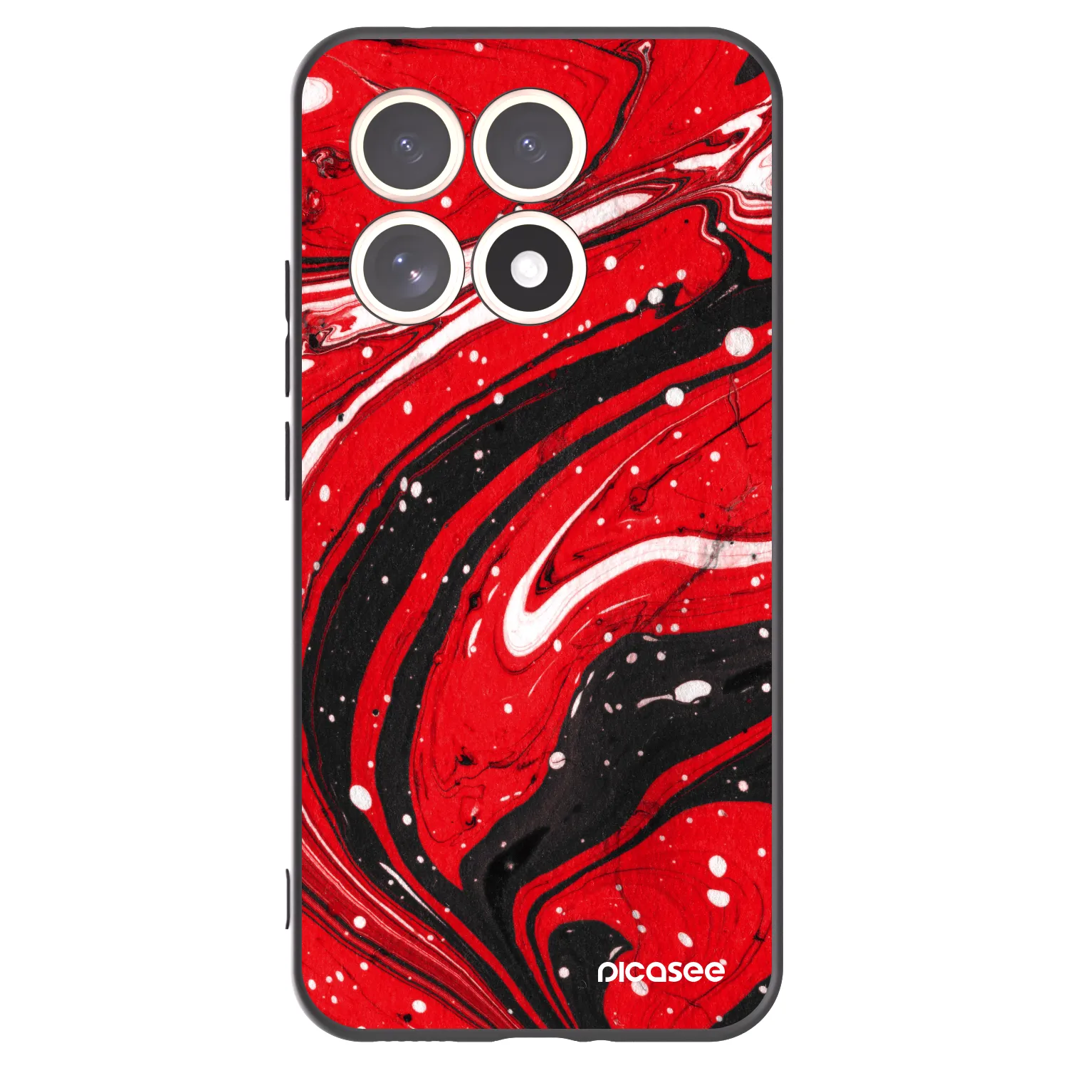 Picasee Xiaomi 15T Hülle - Schwarzes Silikon - Red black