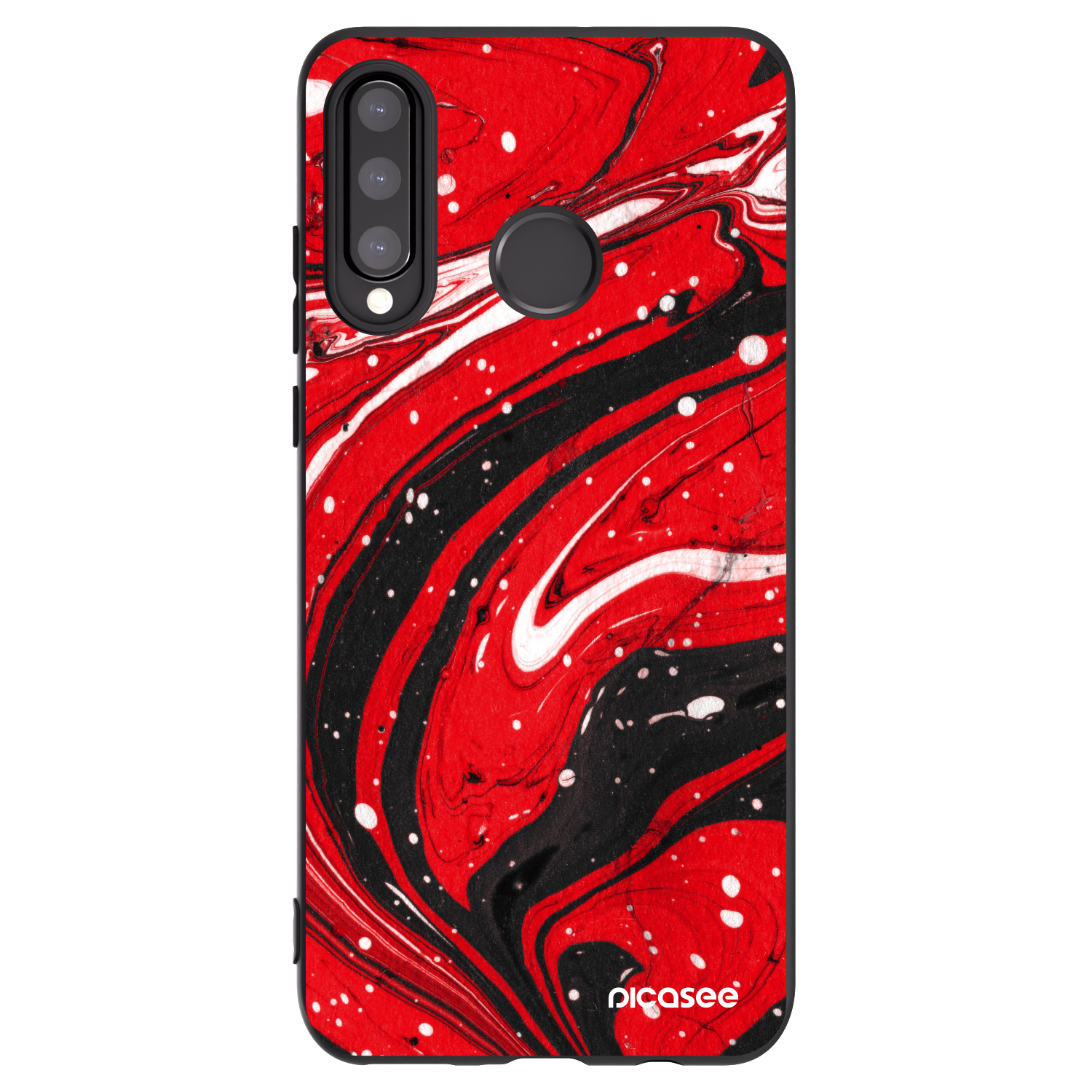 Picasee Huawei P30 Lite Hülle - Schwarzes Silikon - Red black