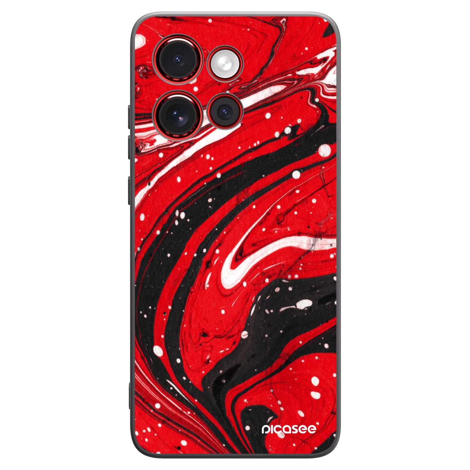 Picasee Motorola Edge 60 Neo 5G Hülle - Schwarzes Silikon - Red black