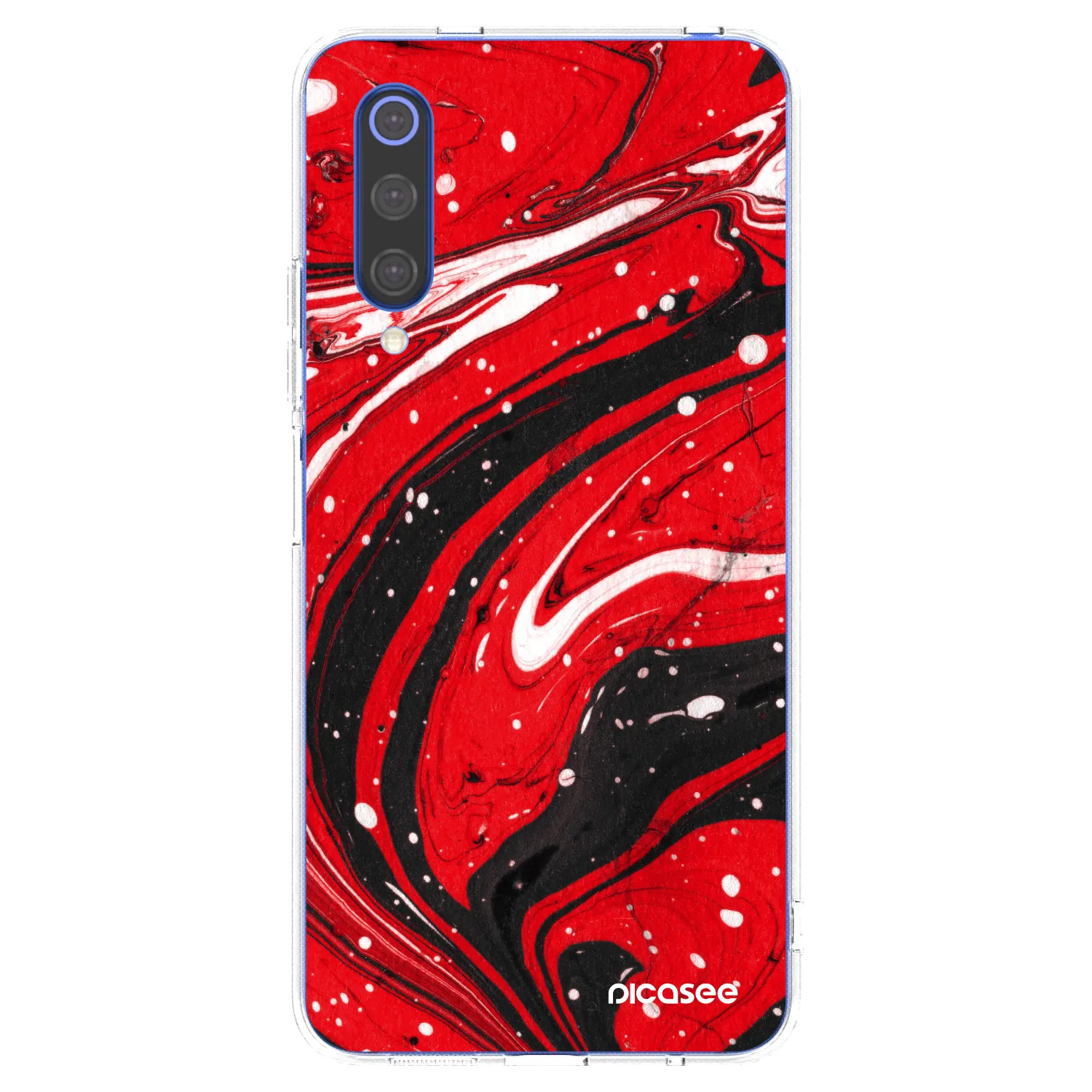 Picasee Xiaomi Mi 9 SE Hülle - Transparentes Silikon - Red black