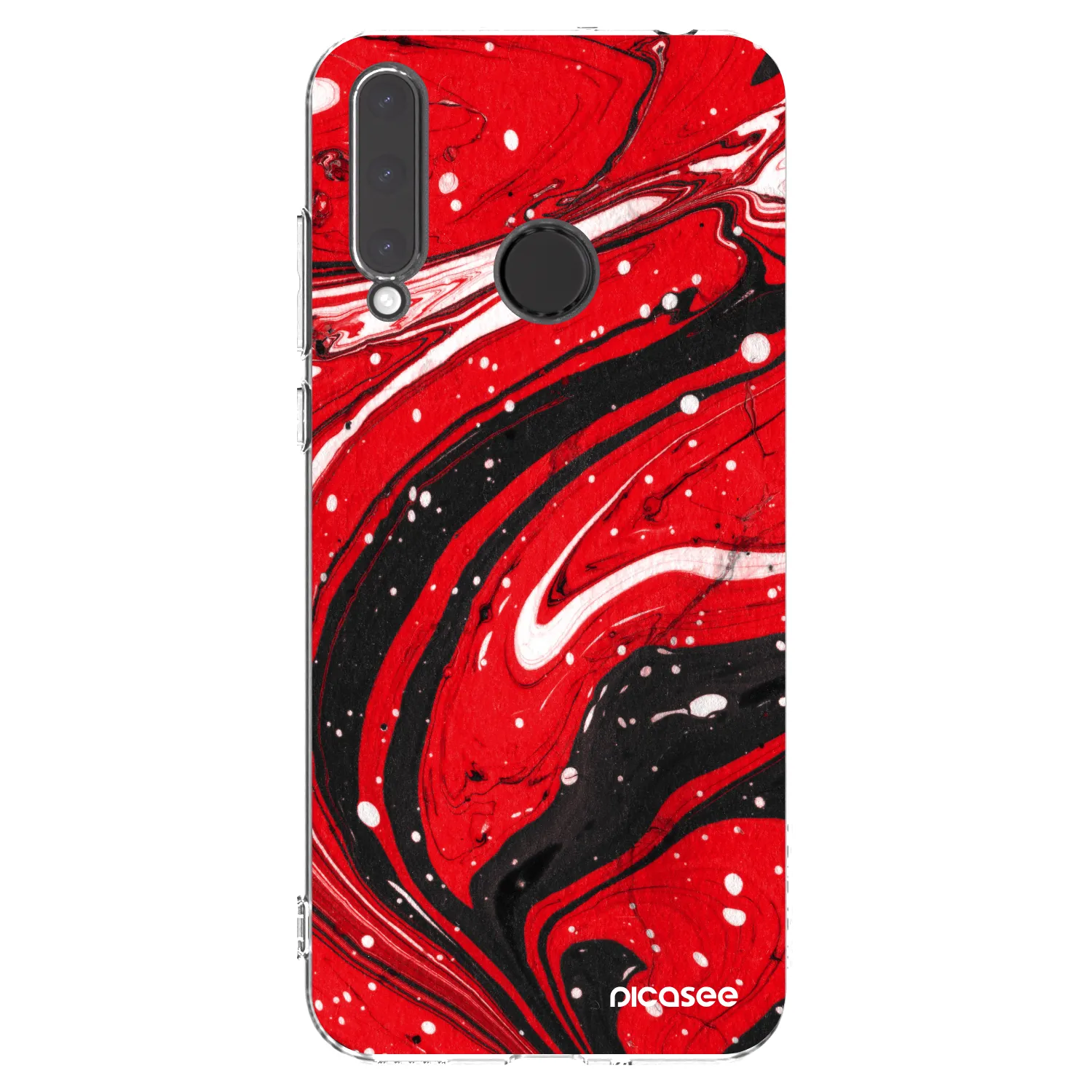 Picasee Honor 20 Lite Hülle - Transparentes Silikon - Red black