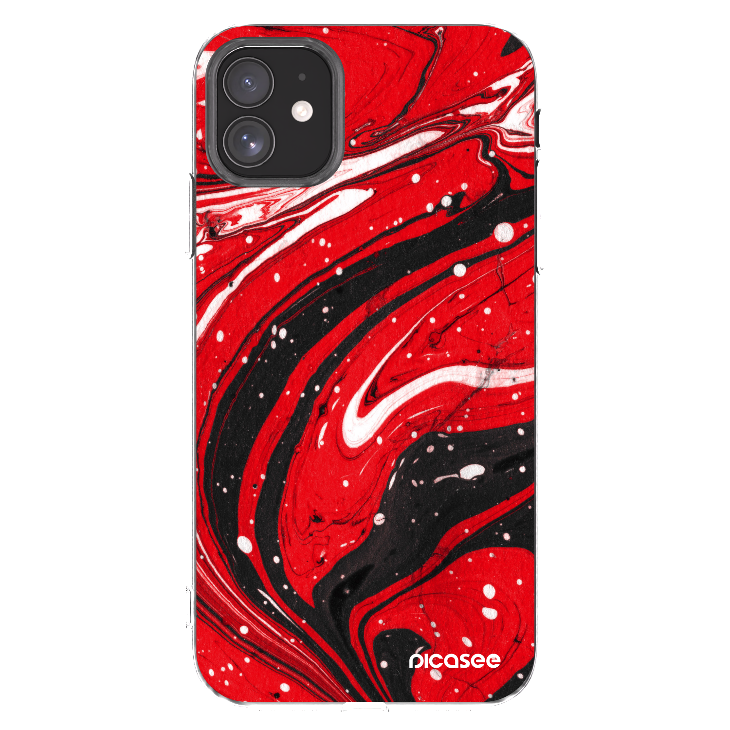 Picasee Apple iPhone 11 Hülle - Transparentes Silikon - Red black