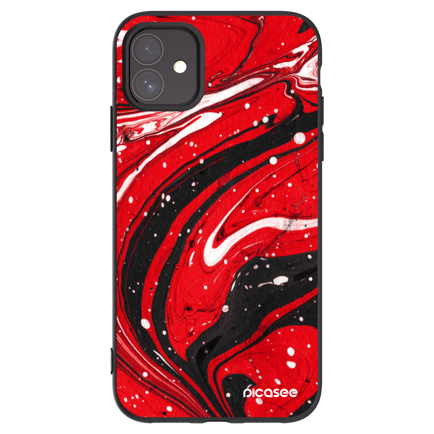 Picasee Apple iPhone 11 Hülle - Schwarzes Silikon - Red black