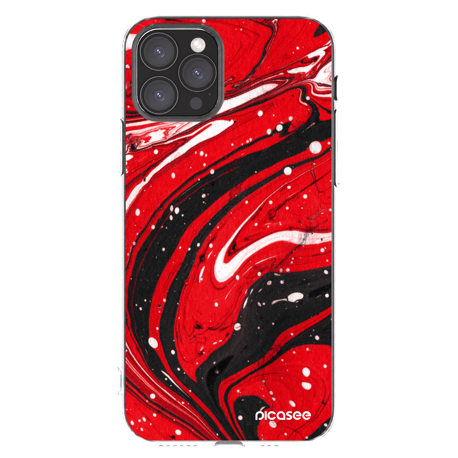 Picasee Apple iPhone 11 Pro Hülle - Transparentes Silikon - Red black