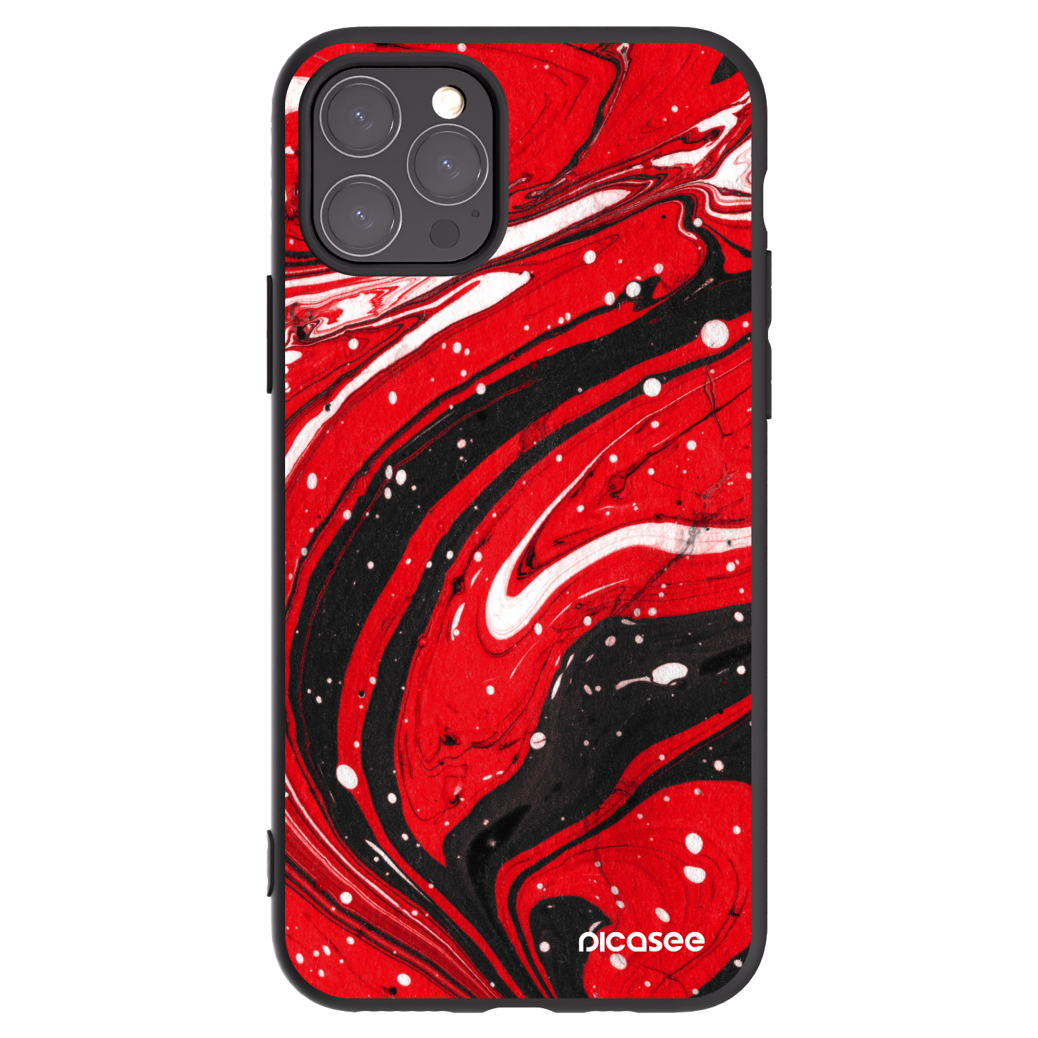 Picasee Apple iPhone 11 Pro Hülle - Schwarzes Silikon - Red black
