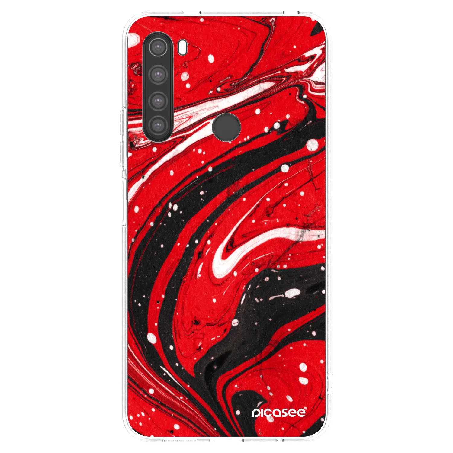 Picasee Xiaomi Redmi Note 8 Hülle - Transparentes Silikon - Red black