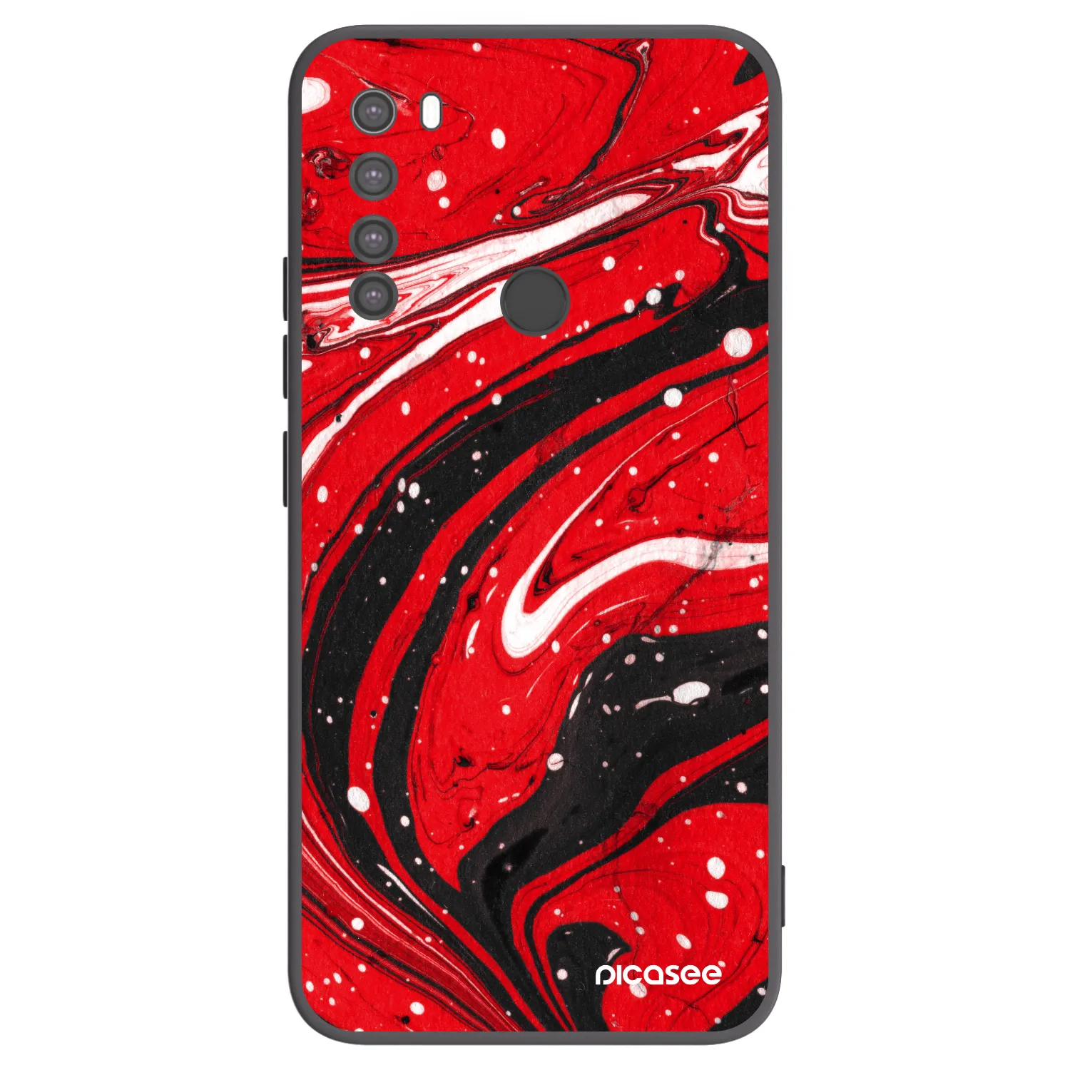 Picasee Xiaomi Redmi Note 8 Hülle - Schwarzes Silikon - Red black