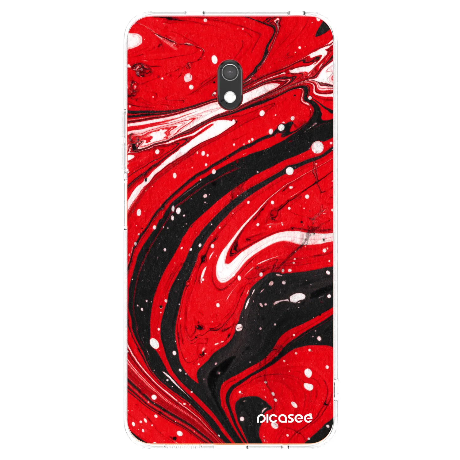 Picasee Xiaomi Redmi 8A Hülle - Transparentes Silikon - Red black