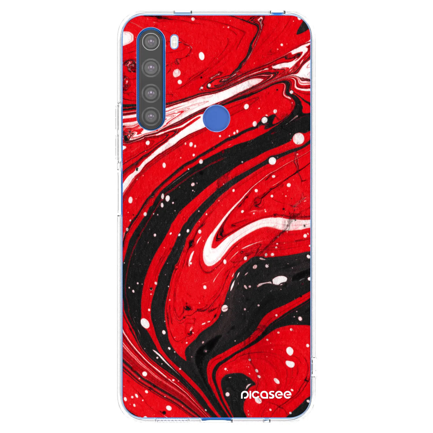 Picasee Xiaomi Redmi Note 8T Hülle - Transparentes Silikon - Red black