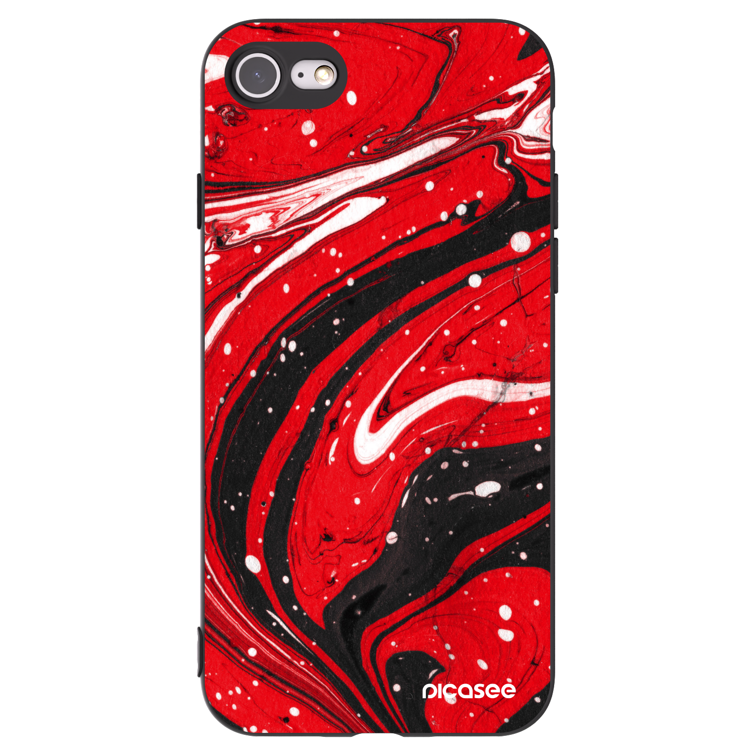 Picasee Apple iPhone SE 2020 Hülle - Schwarzes Silikon - Red black