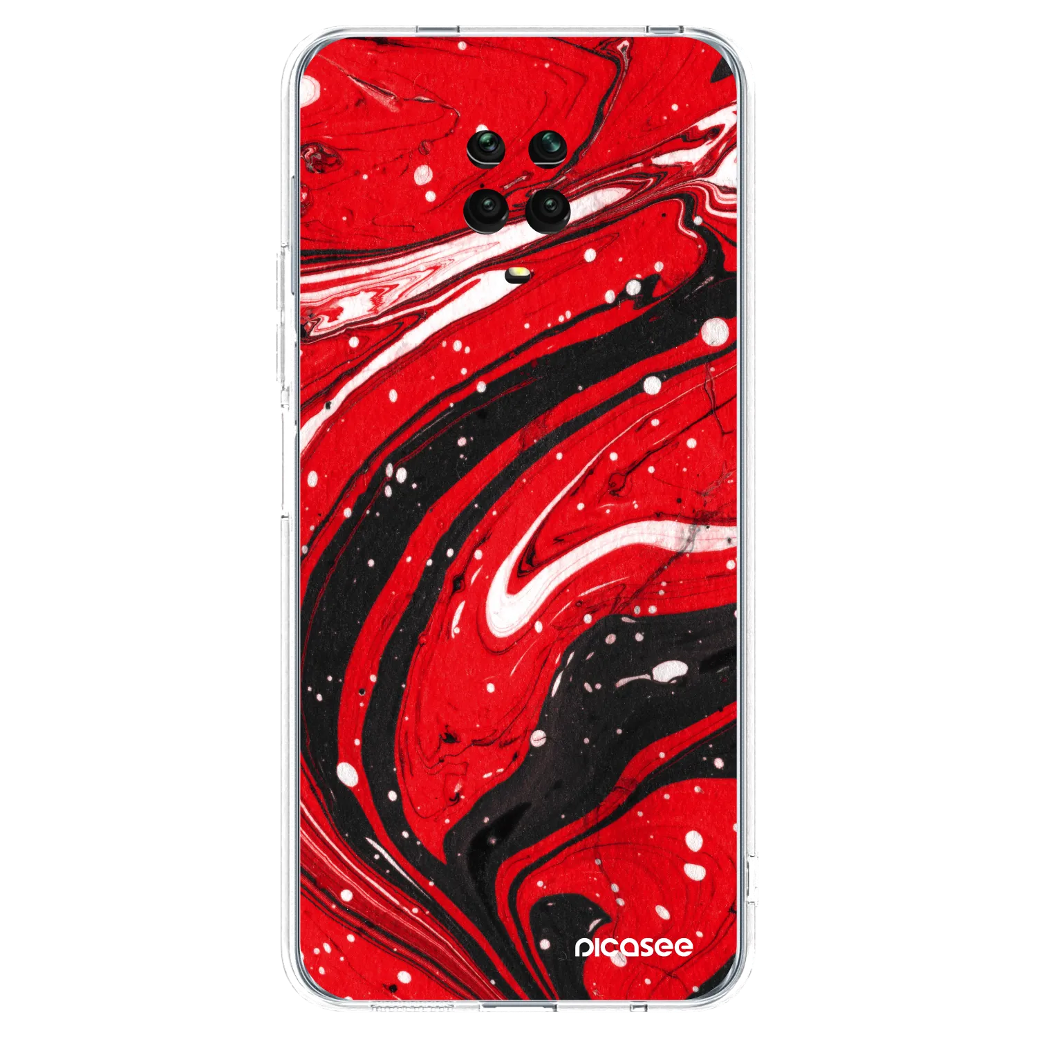 Picasee Xiaomi Redmi Note 9 Pro Hülle - Transparentes Silikon - Red black