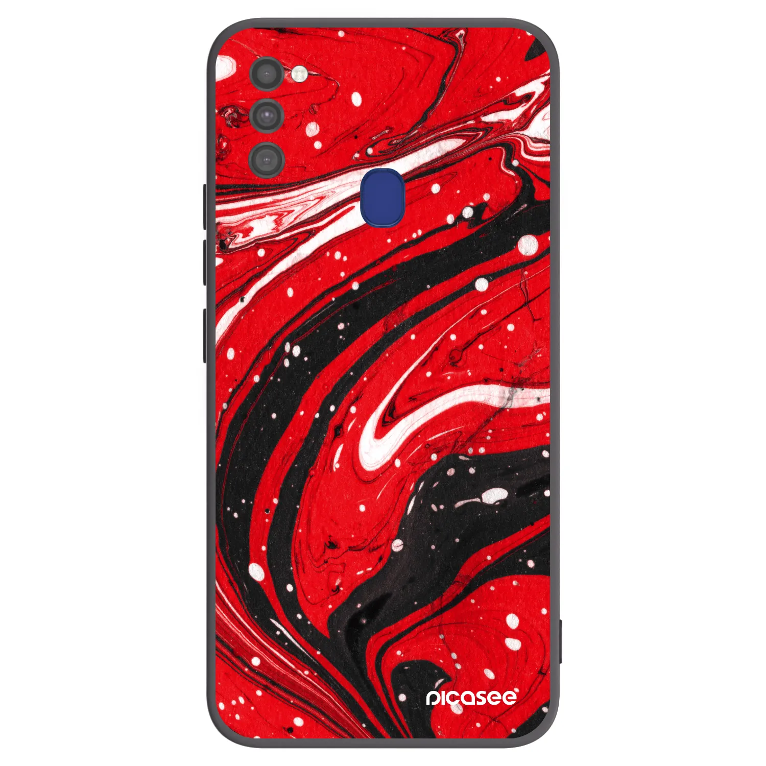 Picasee Samsung Galaxy M21 M215F Hülle - Schwarzes Silikon - Red black