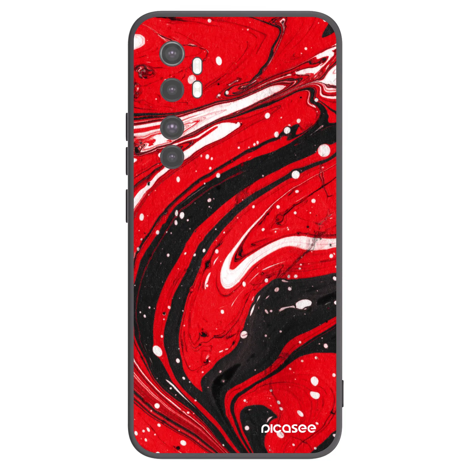 Picasee Xiaomi Mi Note 10 Lite Hülle - Schwarzes Silikon - Red black