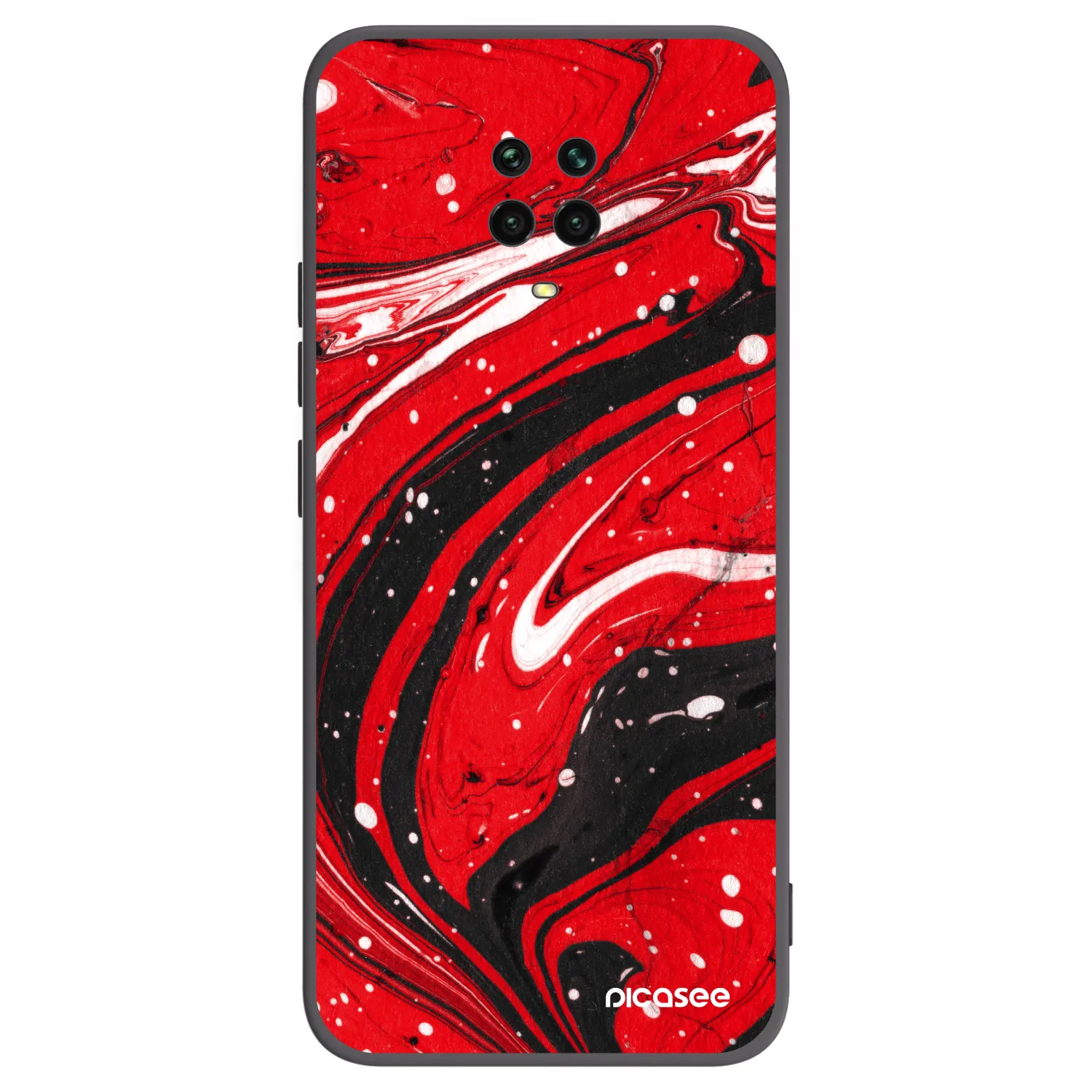 Picasee Xiaomi Redmi Note 9S Hülle - Schwarzes Silikon - Red black