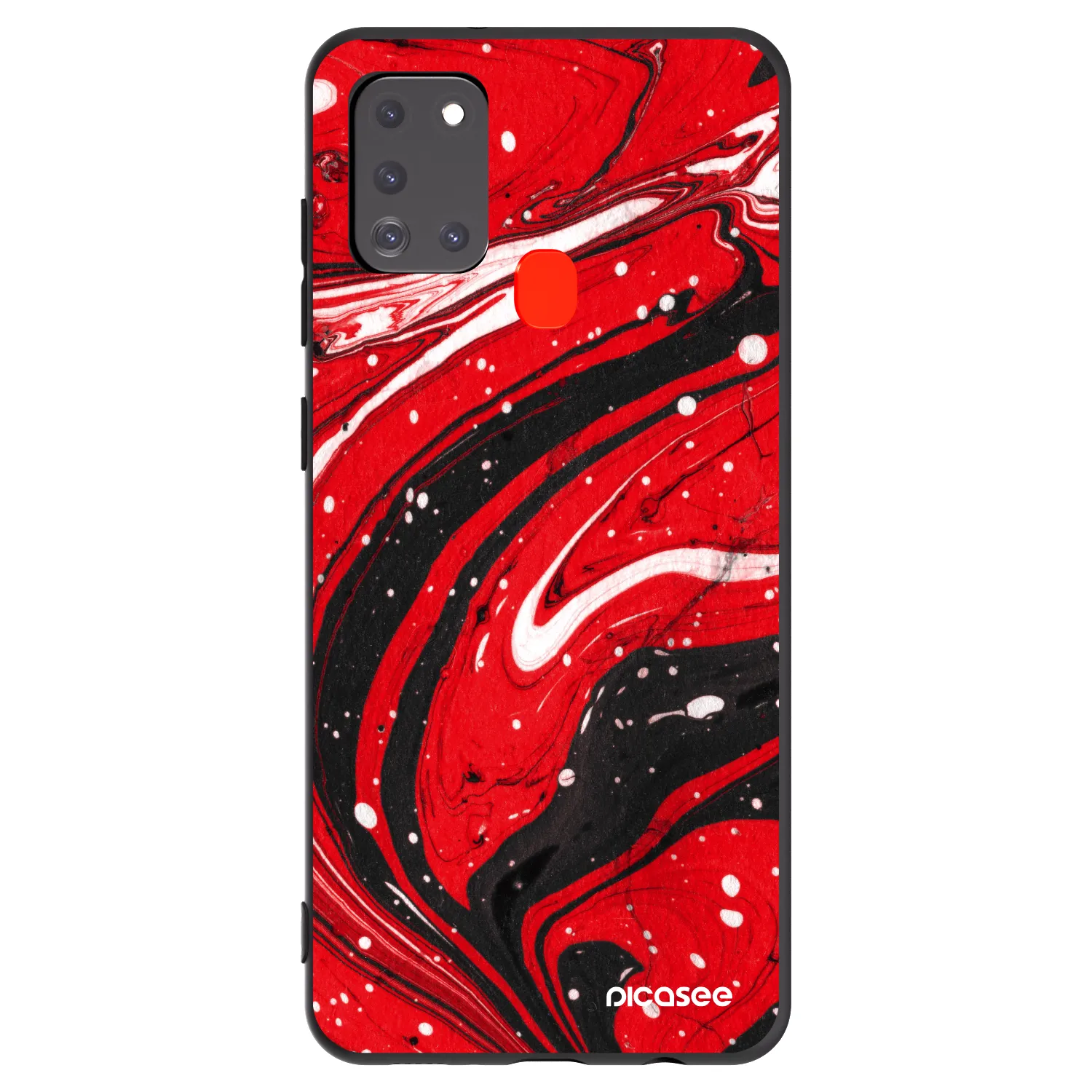 Picasee Samsung Galaxy A21s Hülle - Schwarzes Silikon - Red black
