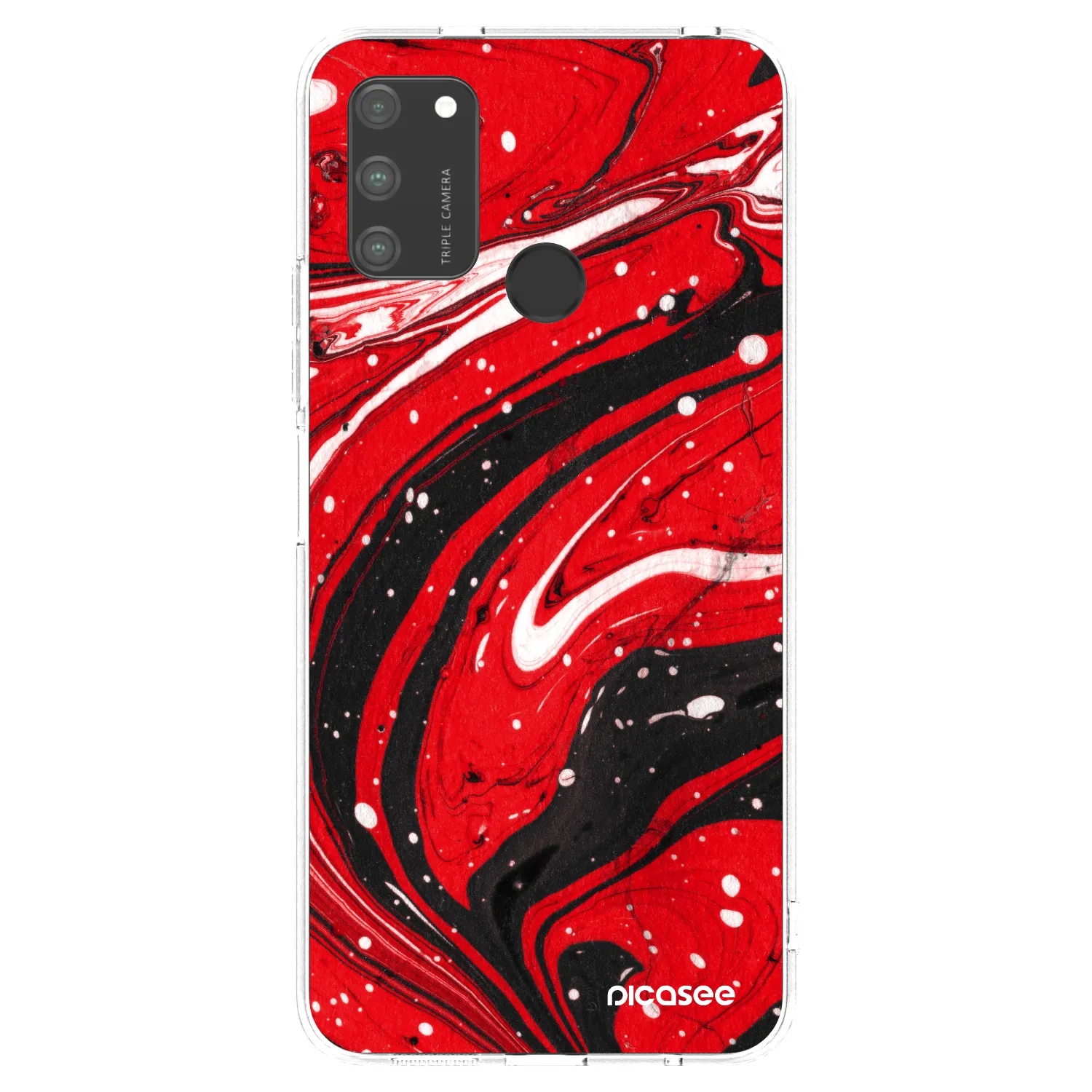 Picasee Honor 9A Hülle - Transparentes Silikon - Red black