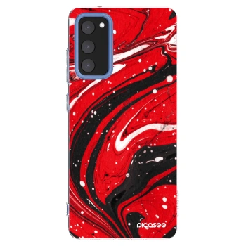 Picasee Samsung Galaxy S20 FE Hülle - Transparentes Silikon - Red black
